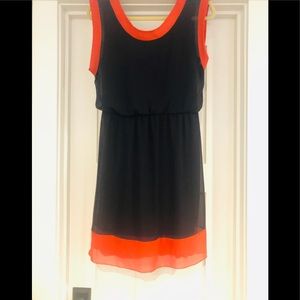 Navy Blue Dress with Orange trim